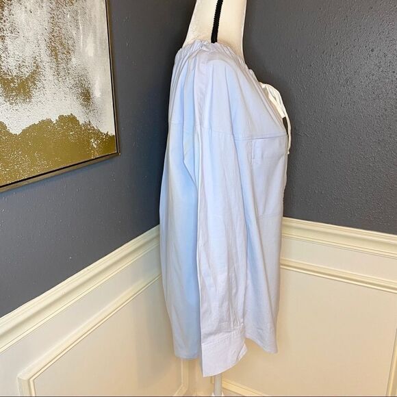 Theory Drawstring Collar Button Down Shirt - Picture 4 of 8